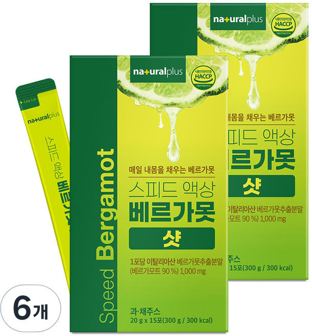 내츄럴플러스 스피드 액상 베르가못 샷 15p, 300g, 6개