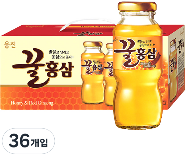 웅진 꿀 홍삼 혼합 음료, 180ml, 36개
