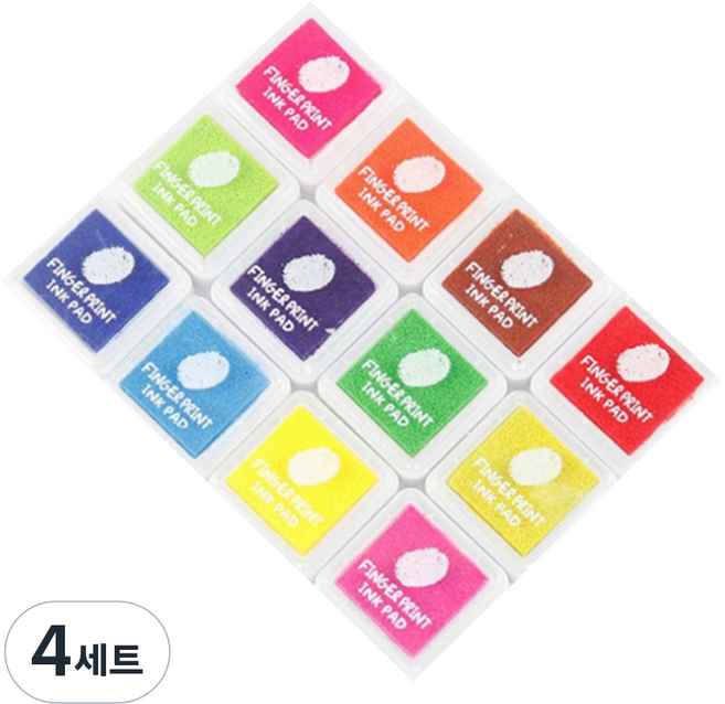 스탬프잉크 미니 컬러 잉크패드 세트, 12색, 4세트