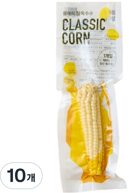 바로먹는 국내산 클래식 진공 찰옥수수, 150g, 10개