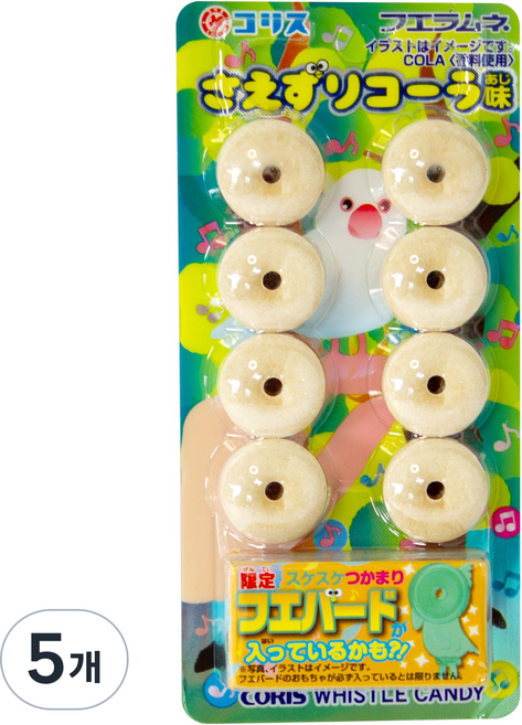 코리스 휘슬라무네 휘파람 사탕 콜라맛, 22g, 5개