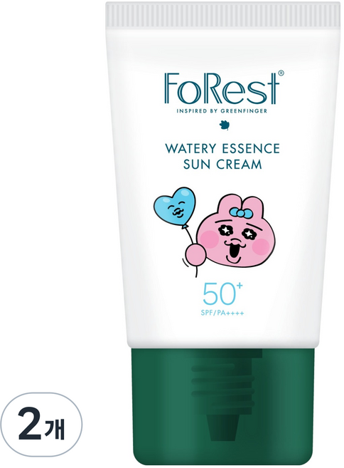 그린핑거포레스트 빤쮸토끼 에디션 워터리 에센스 선크림 SPF50+ PA++++, 2개, 50ml