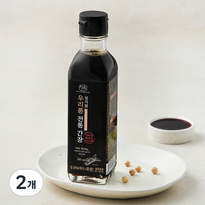 담가 전통식품 인증 우리콩 전통간장, 180ml, 2개