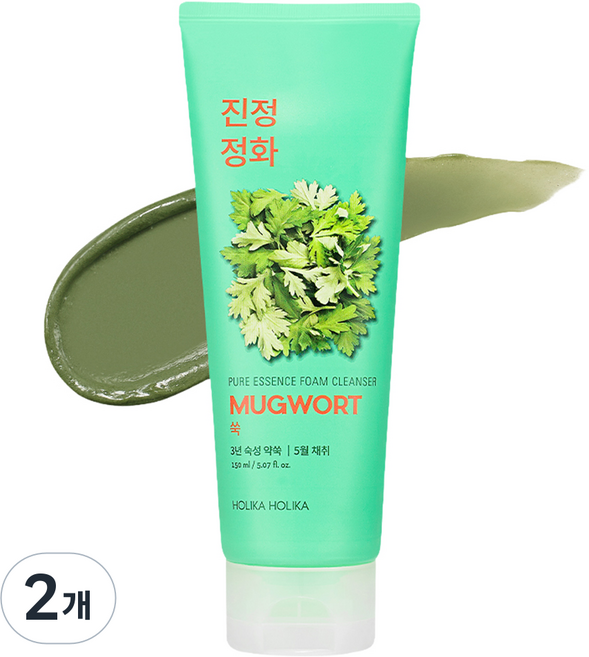 홀리카홀리카 퓨어에센스 쑥 폼 클렌져, 150ml, 2개