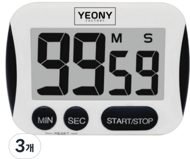 YEONY FACTORY 數位計時器, 黑色, 3個