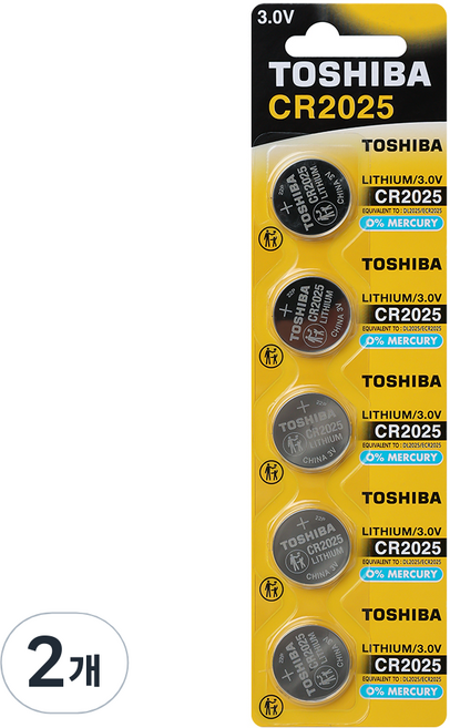 도시바 리튬 코인건전지 CR2025, 2개, 5개입
