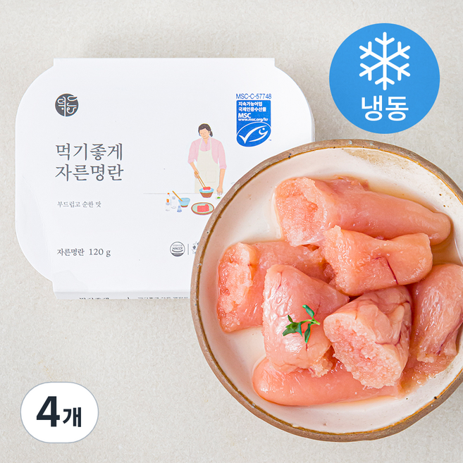 덕화푸드 먹기 좋게 자른 명란 (냉동), 120g, 4개