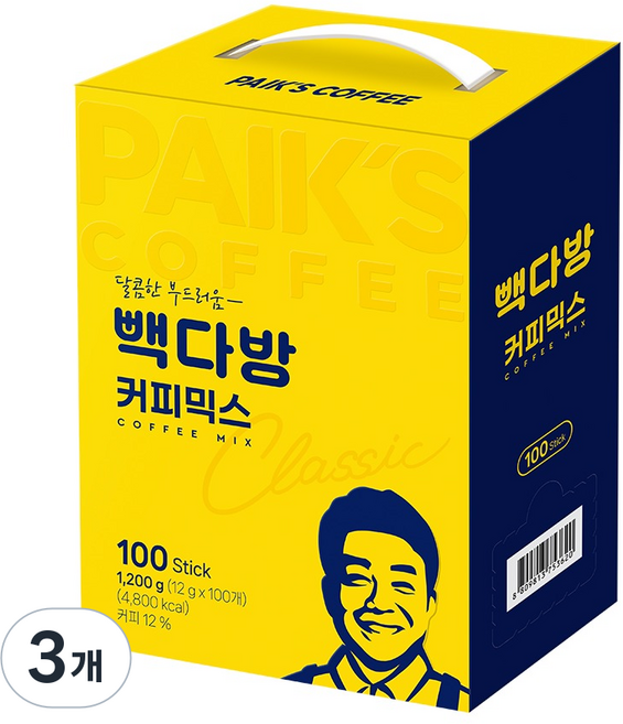 빽다방 커피믹스 스틱커피, 12g, 100개입, 3개