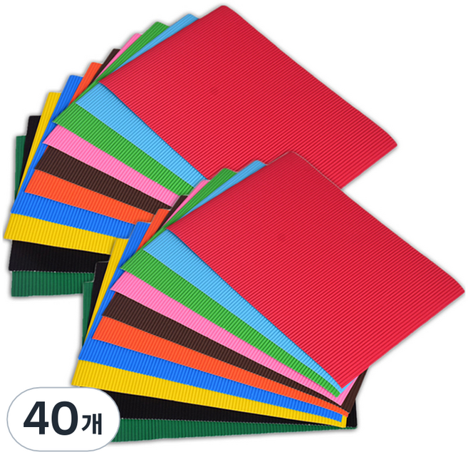 마다꾸미 컬러 골판지, 믹스컬러, 40개