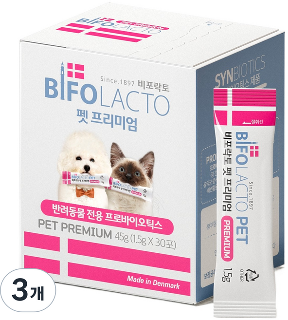 비포락토 펫 프리미엄 영양제 30p, 장건강/유산균, 3개