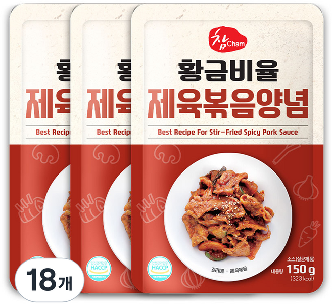 우리식품 황금비율 제육볶음양념, 150g, 18개