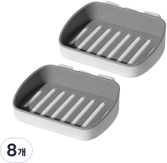 모나코올리브 오로라 무타공 2중 비누받침, 화이트, 8개