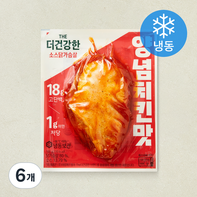 더건강한 소스 닭가슴살 양념치킨맛 (냉동), 100g, 6개, 1개입