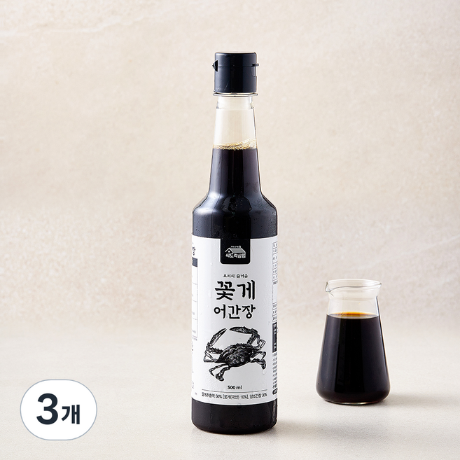 식도락상점 꽃게 어간장, 3개, 500ml