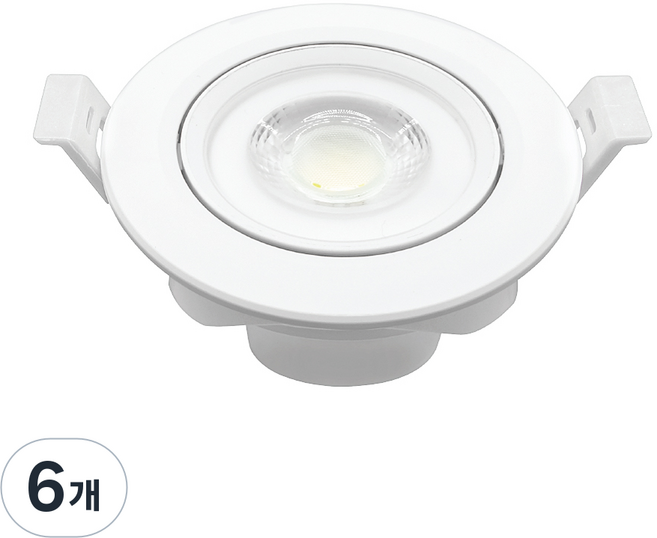 장수램프 LED 기구일체형 MR16기구 대체 매입등 5W 90 x 32mm, 전구색, 6개