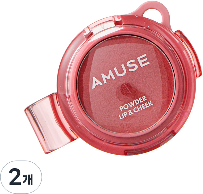 AMUSE 파우더 립 앤 치크 4g, 2개, 07 로즈 걸