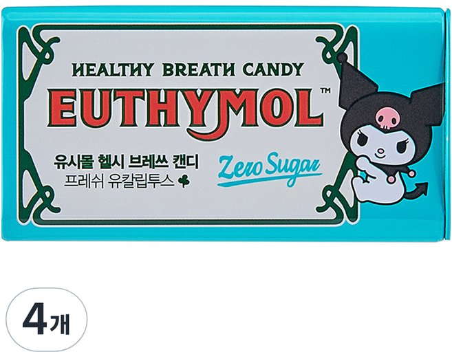 유시몰 헬시브레쓰 프레쉬 유칼립투스 무설탕 자일리톨 캔디, 34g, 4개