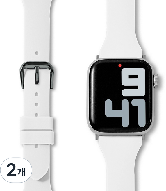 NUART Apple Watch 相容 D扣 纖薄 矽膠 錶帶, 白色