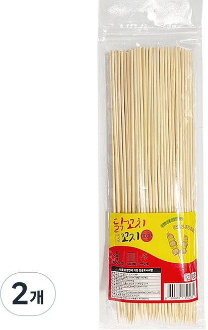 영수산업카멜 대나무 닭꼬치 꼬지, 2개, 100개입