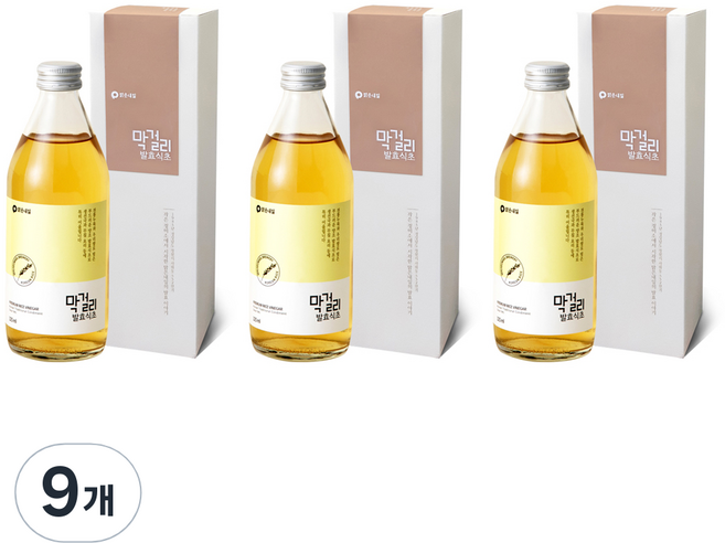 맑은내일 프리미엄 막걸리 발효 식초 + 쇼핑백, 325ml, 9개