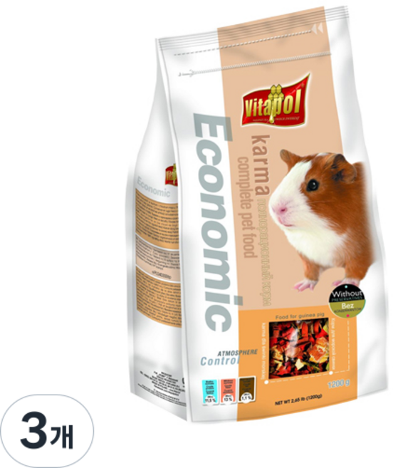 비타폴 이코노믹 기니피그 사료, 1.2kg, 3개