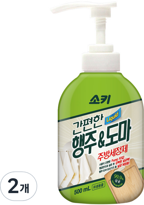 소키 간편한 행주 앤 도마 주방세정제, 500ml, 2개