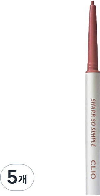 클리오 샤프 쏘 심플 워터프루프 펜슬 라이너 0.14g, 009 로즈, 5개 - 쿠팡