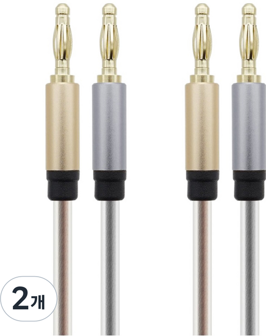 컴스마트 OFC 무산소동선 구리 2선 바나나 케이블 5m, BT952, 투명, 2개