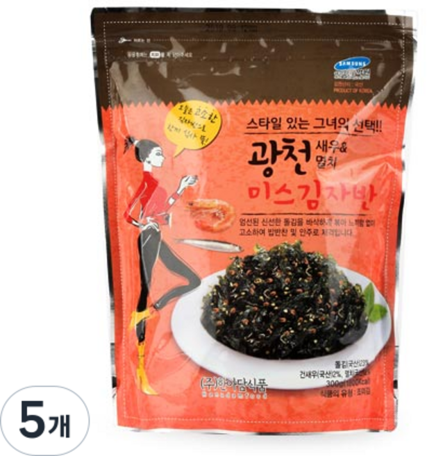 광천 새우&멸치 미스 김자반, 300g, 5개