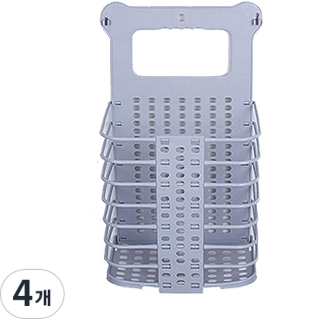 네이쳐스 접이식 수납바구니, 그레이, 4개