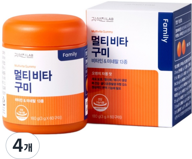 김석진랩 멀티비타 구미 60p, 180g, 4개