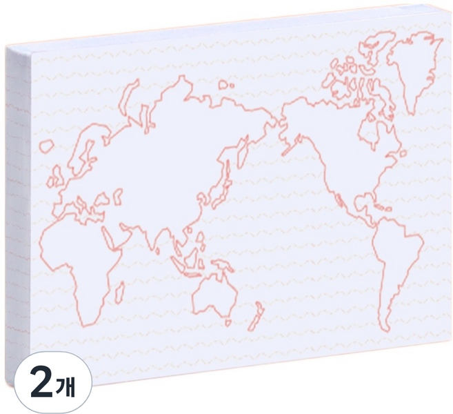 모트모트 스티키 점착메모지, 세계지도, 60매, 2개