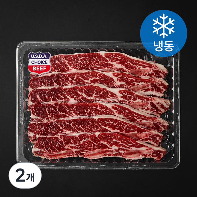 대패킹 미국산 육칠팔번 LA꽃갈비 (냉동), 1kg, 2개