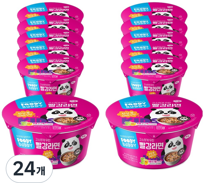 푸디버디 빨강 컵라면 84g, 24개
