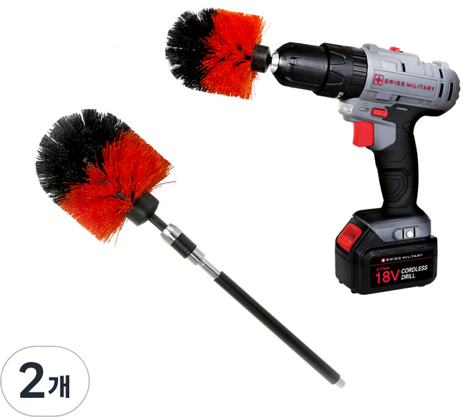 스위스밀리터리 드릴 브러시 L SM-2DB, 혼합색상, 2개