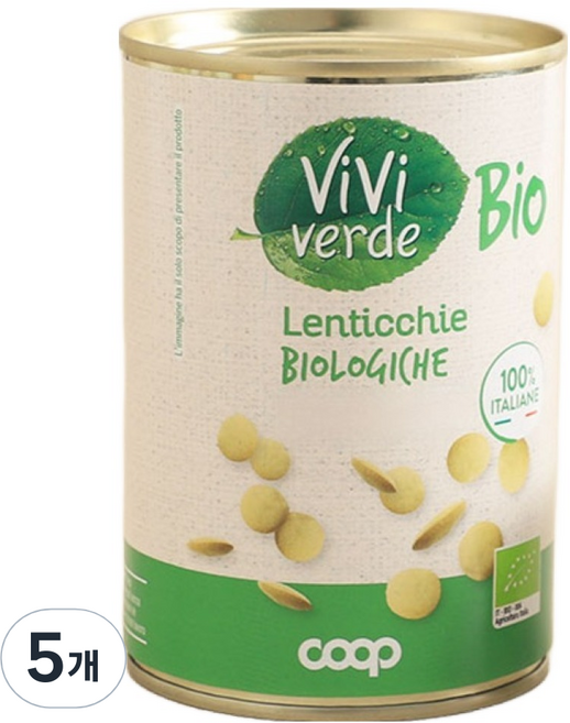 Vivi Verde 小扁豆罐頭, 5個, 400g