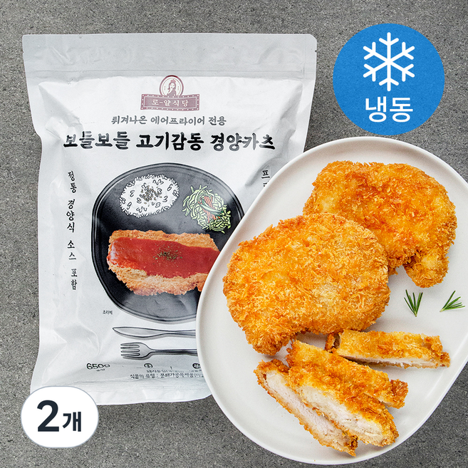 로얄식당 보들보들 고기감동 경양카츠 (냉동), 650g, 2개