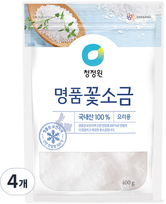 청정원 명품 꽃소금, 4개, 400g