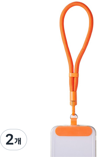 사인포스트 귀여운 캐릭터 핸드폰 스트랩 패드 연결 줄 손목걸이 20cm, 오렌지, 2개