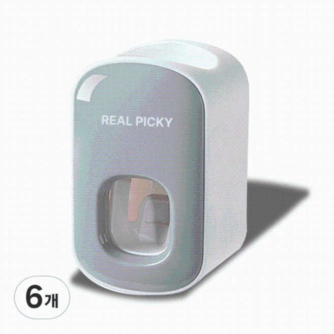리얼피키 자동 치약 디스펜서, 그레이, 6개