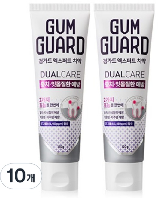 검가드 엑스퍼트 치약, 120g, 10개