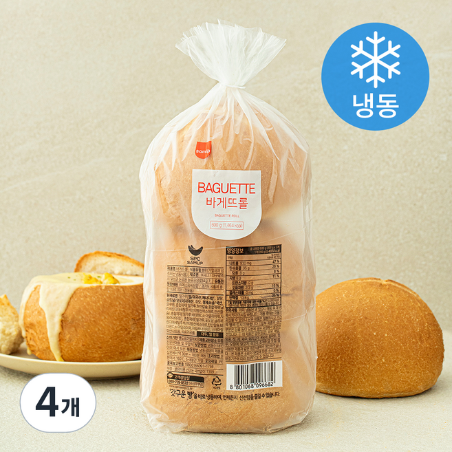 삼립 바게뜨롤 (냉동), 200g, 4개, 3개입