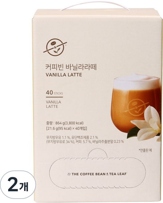 커피빈 바닐라라떼, 21.6g, 2개, 40개입