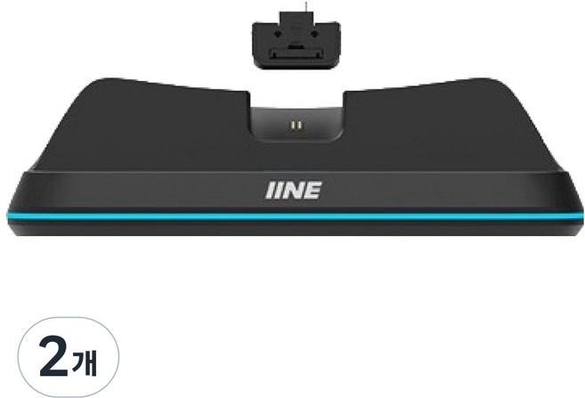 이이네 PS5 포탈 전용 RGB 커넥터형 2세대 충전 스탠드, 블랙, 2개, L1171