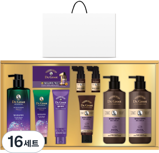 닥터그루트 LG생활건강 소중한 당신께 풍성함을 VIP 헤어 선물세트 + 쇼핑백, 16세트