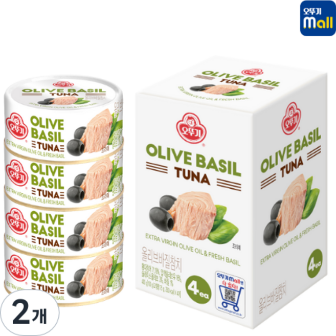 오뚜기 올리브 바질 참치, 400g, 2개