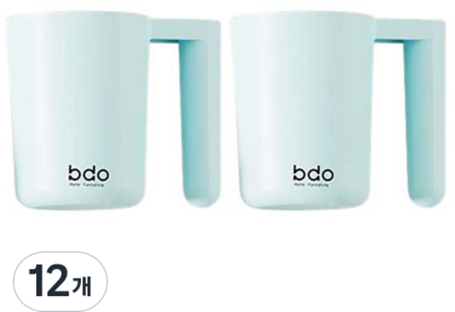 더자카 심플 원형 칫솔꽂이 양치컵, 블루, 12개