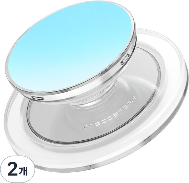 구스페리 원형 맥세이프 톡 휴대폰 거치대, 그라데이션 스카이블루, 2개