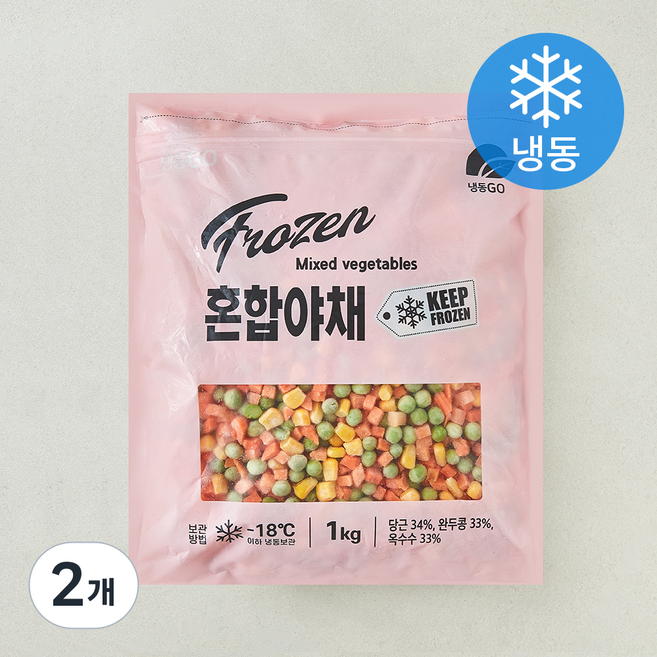 냉동GO 혼합야채 (냉동), 2개, 1kg