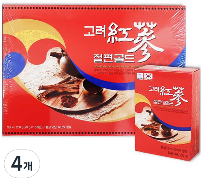 조은약초 고려홍삼절편 골드, 200g, 4개